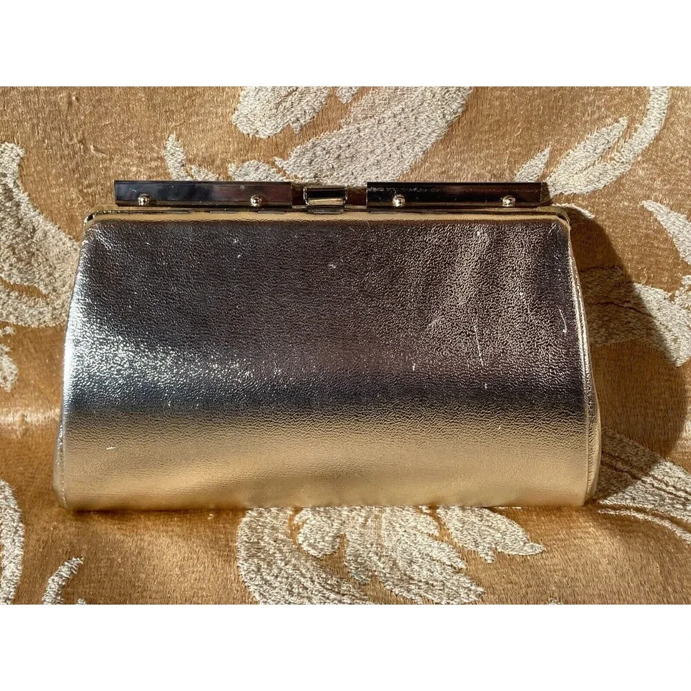 Vintage 60s Clutch 1960s Gold & Rhinestone Fancy Formal Prom Evening Bag